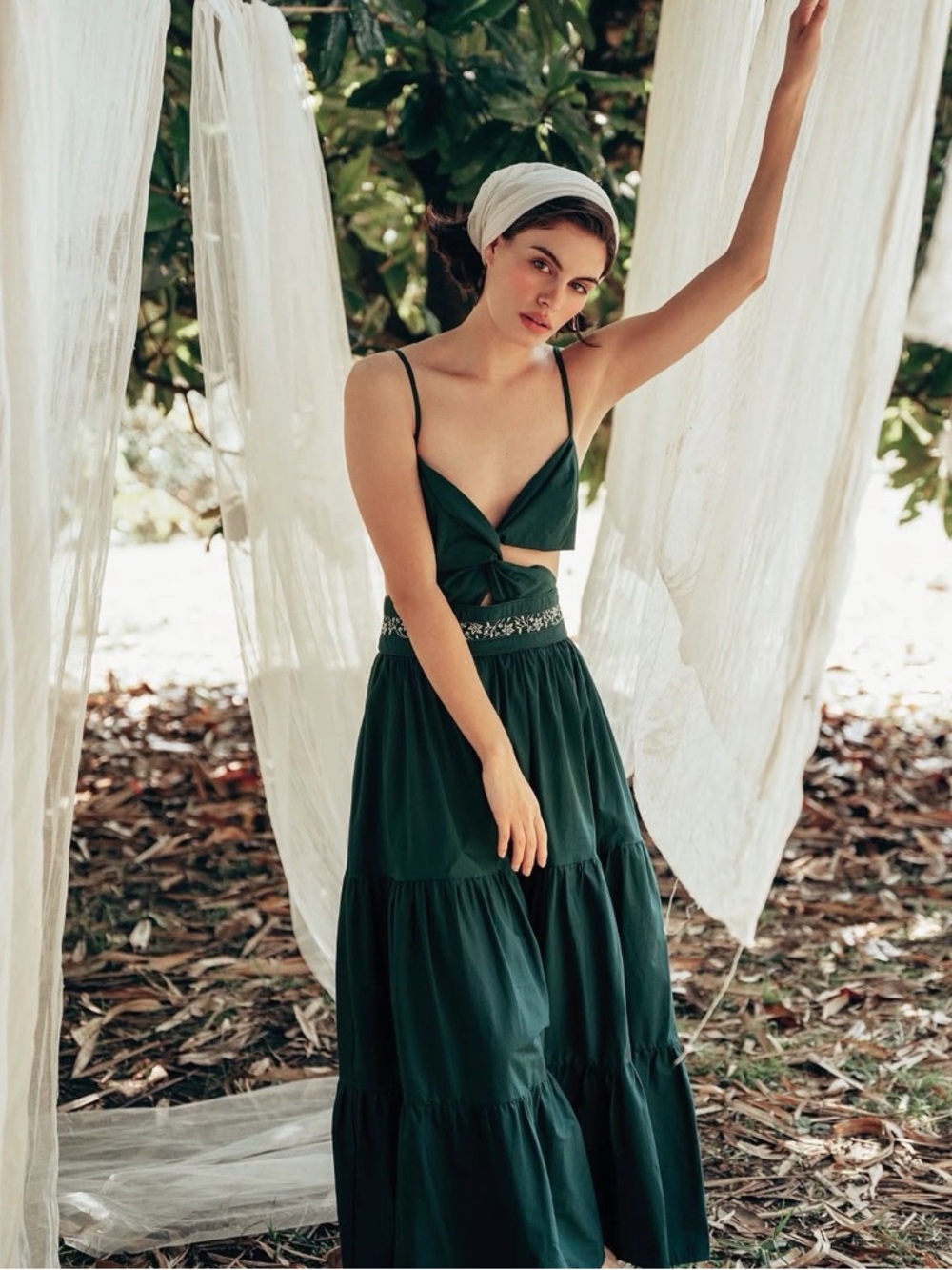 Emerald Green Tiered Maxi Dress